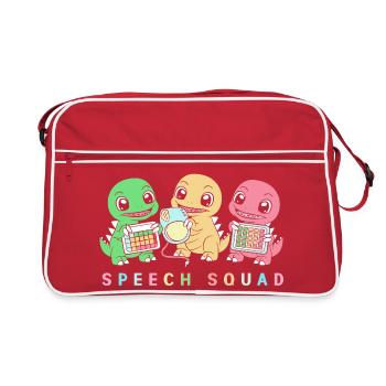 Orthophoniste, orthophoniste, orthophonie - Sac Retro - rouge/blanc - Devant