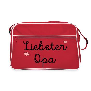 Grandfather Dearest Grandpa - Retro Bag - red/white - Front