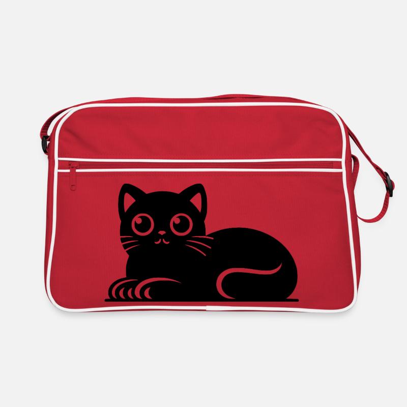 Dessin mignon de style tatouage de chat chat Sac Retro