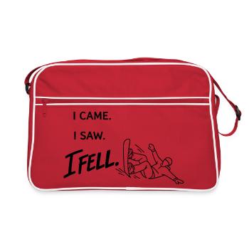 Je suis venu. J’ai vu. Je suis tombé. – Art minimal du snowboard - Sac Retro - rouge/blanc - Devant