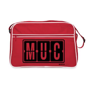 MUC de München, T-shirt de la ville Munich souvenir - Sac Retro - rouge/blanc - Devant