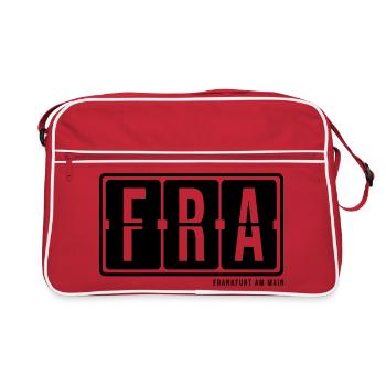 Frankfurt FRA, City Souvenir Hoodie, Tasche, Cap - Retro Tasche - Rot/Weiß - Vorne