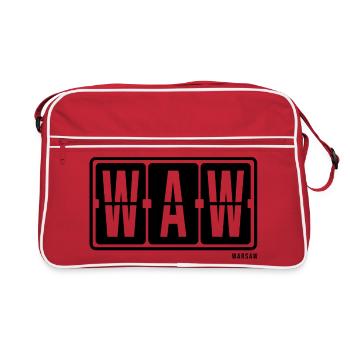 Warsaw WAW, sweat à capuche souvenir de la ville, t-shirt, casquette - Sac Retro - rouge/blanc - Devant