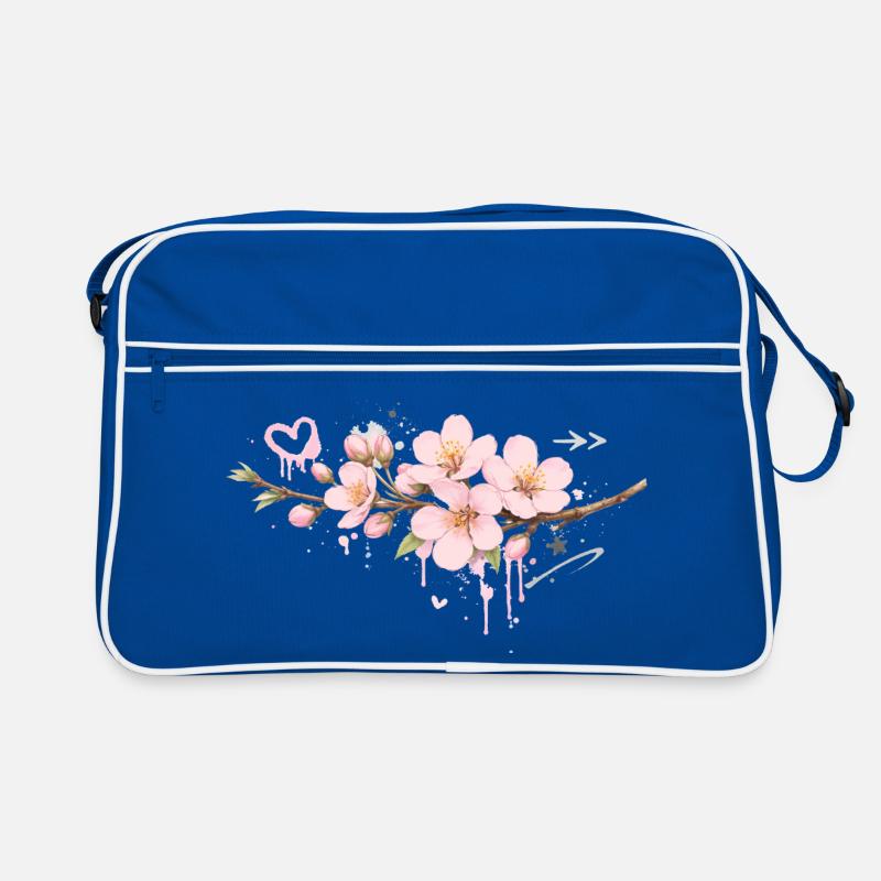 Cherry blossom branch in graffiti style Retro Bag
