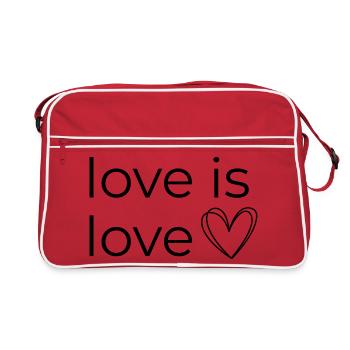 Love is Love - Design with Heart - Retro Bag - red/white - Front