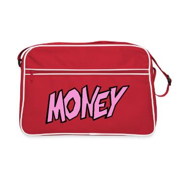 Illustration d’argent avec une typographie vive - Sac Retro - rouge/blanc - Devant