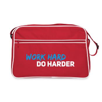 Work hard do harder - Retro Tasche - Rot/Weiß - Vorne