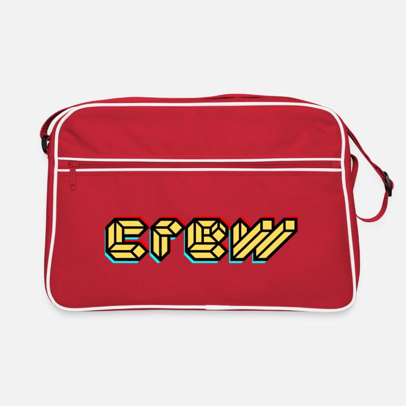 CREW - Team Member - Personal - ORGA - Mitarbeiter - Retro Tasche - Rot/Weiß