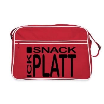 Ick snack Platt - Retro Tasche - Rot/Weiß - Vorne