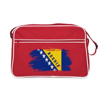 Bosnia Vintage Flag / Gift Sarajevo - Retro Bag - red/white - Front