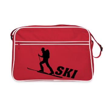 Ski, ski, skiing, après ski, freeski, winter - Retro Bag - red/white - Front
