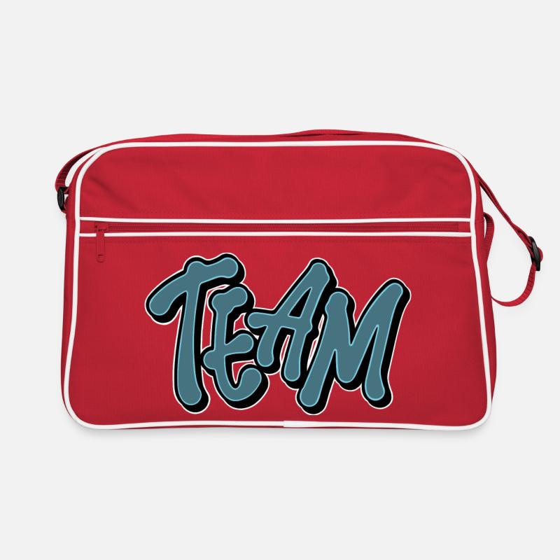 Team - Retro Tasche - Rot/Weiß