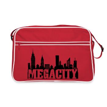 Schwarze Riesenstadt - Retro Tasche - Rot/Weiß - Vorne