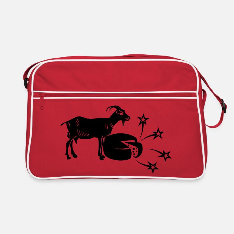 Käse mit Scheiben und Ziege, Retro Tasche