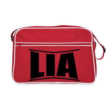 nom du t-shirt Idée cadeau de t-shirt Lia - Sac Retro - rouge/blanc - Devant