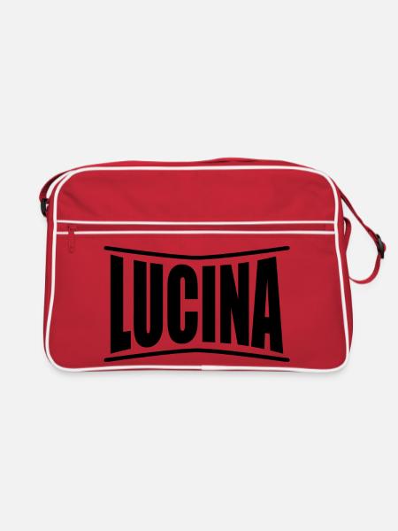 name t-shirt Lucina t-shirt gift idea - Retro Bag - red/white - Front