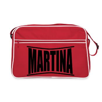 t-shirt avec le nom Martina t-shirt idée cadeau - Sac Retro - rouge/blanc - Devant