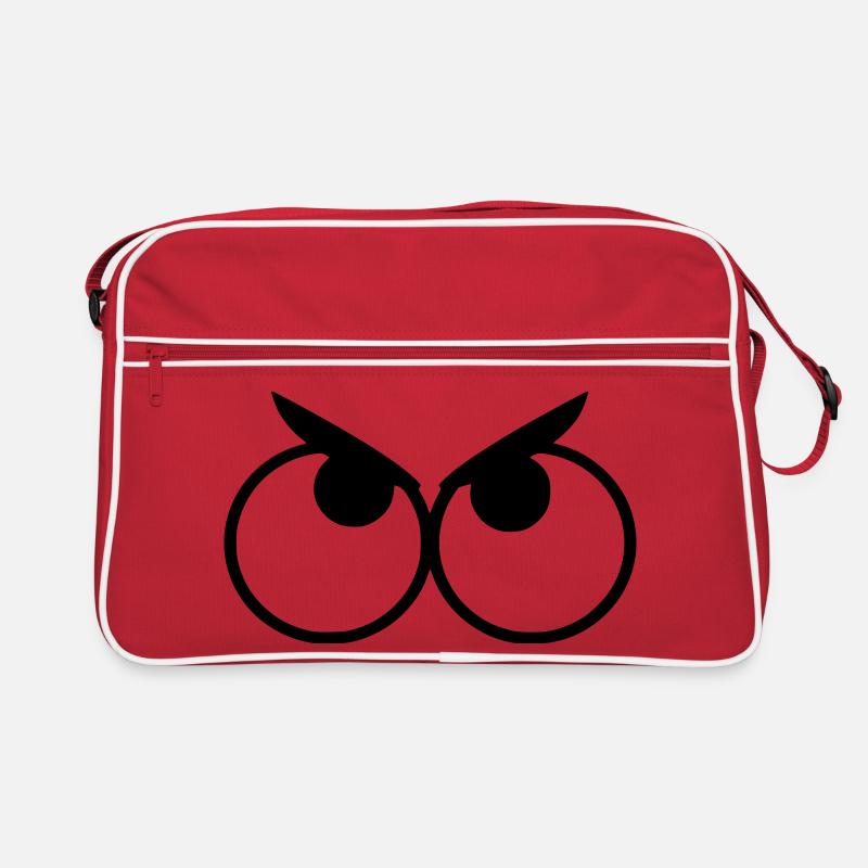 Angry looking eyes with eyebrows # Retro Bag