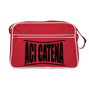 T-shirt Sicile Aci Catena t-shirt idée cadeau - Sac Retro - rouge/blanc - Devant
