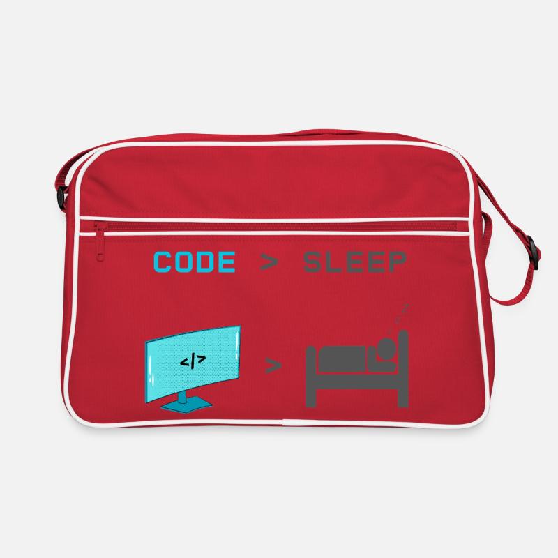 Code vs Sleep: Coder in Sleep Mode Retro Bag