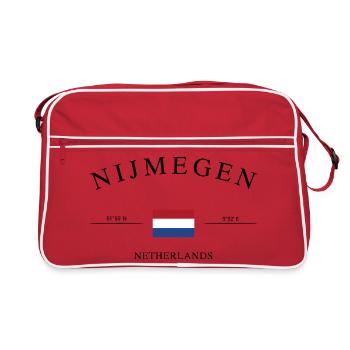Nimègue, Pays-Bas – Souvenir et cadeau de Noël - Sac Retro - rouge/blanc - Devant
