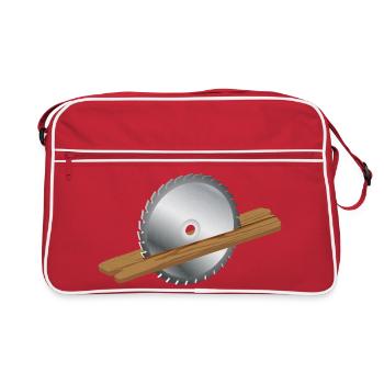 Lame de scie circulaire avec planche de bois – Crafts & Wood Motif - Sac Retro - rouge/blanc - Devant