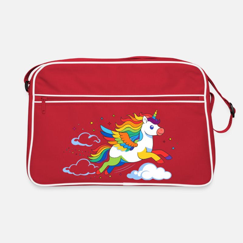 Flying Rainbow Unicorn – Magic Motif Retro Bag