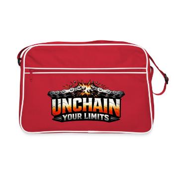 Unchain Your Limits Bike Saying - Retro Bag - red/white - Front