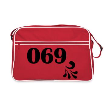 Frankfurt 069 Design by Bembeltown für Frankfurter - Retro Tasche - Rot/Weiß - Vorne