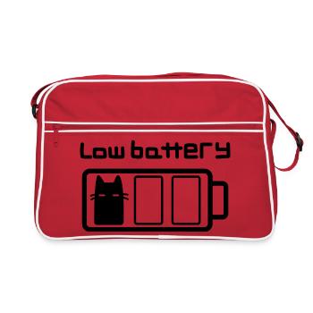 Cat à batterie faible - Sac Retro - rouge/blanc - Devant