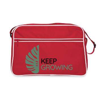 Monstera - Continue de grandir - Sac Retro - rouge/blanc - Devant