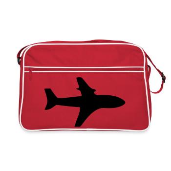 Airplane Travel Air Travel Gift - Retro Bag - red/white - Front