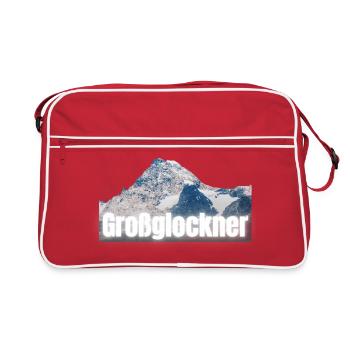 Großglockner - Design avec lettrage & shilouette de montagne - Sac Retro - rouge/blanc - Devant