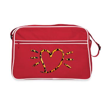 Rayons du cœur léopard - Sac Retro - rouge/blanc - Devant