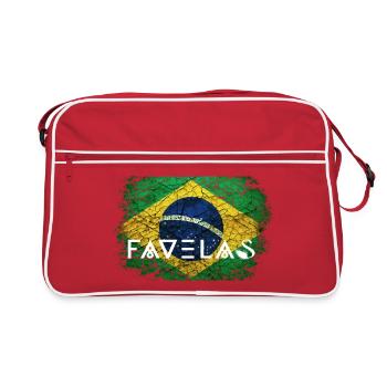 Favelas Flag: Breaks in Green and Yellow - Retro Bag - red/white - Front