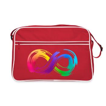 Rainbow Infinity Brushstroke - Retro Bag - red/white - Front