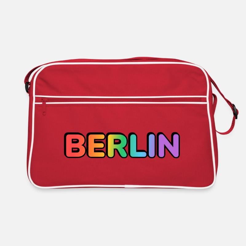 Berlin Rainbow Gradient Letters LGBT Retro Tasche