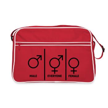 Symbole-hommes-femmes-plongeurs - Sac Retro - rouge/blanc - Devant