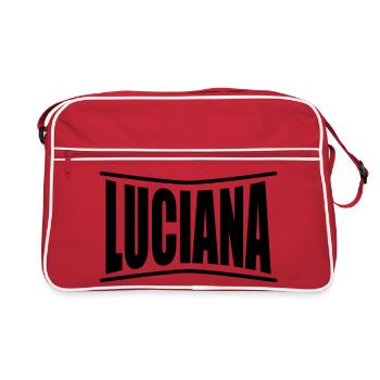 nom t-shirt Luciana t-shirt idée cadeau - Sac Retro - rouge/blanc - Devant