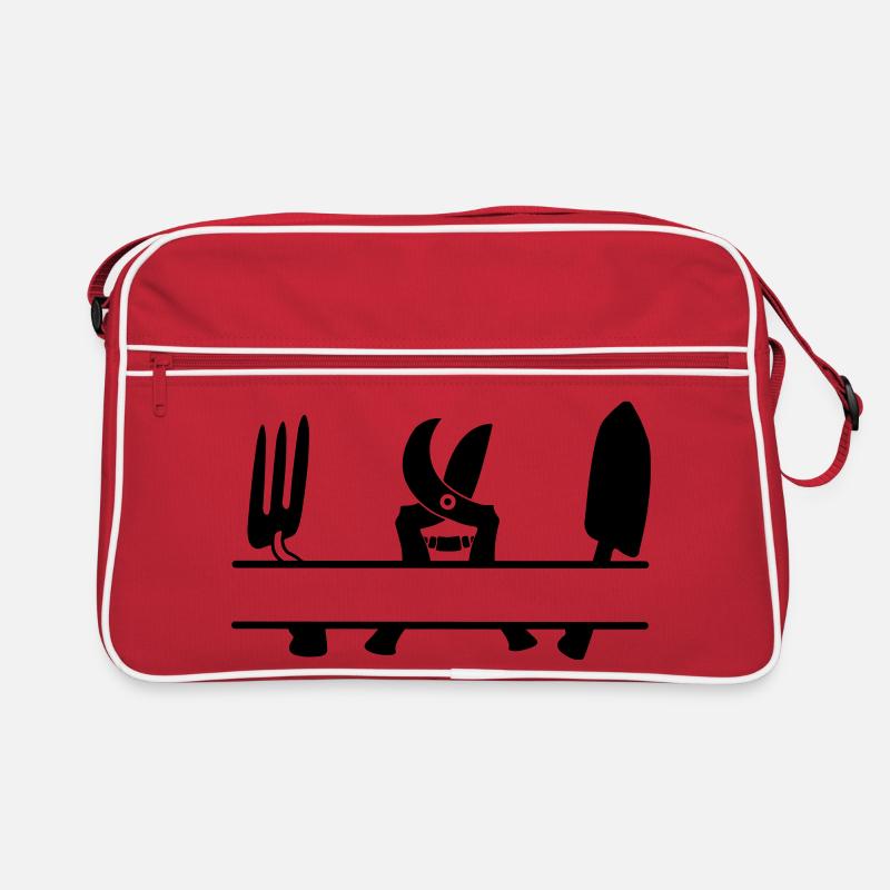 Gartengärtner Werkzeug Textbanner Retro Tasche