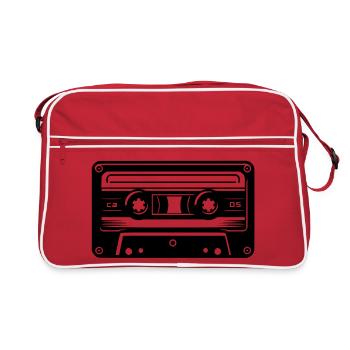 Retro vintage Musikkassetten Grafik - Retro Tasche - Rot/Weiß - Vorne
