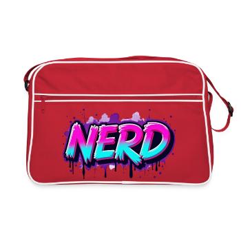 Nerd Néon Graffiti Étincelant - Sac Retro - rouge/blanc - Devant