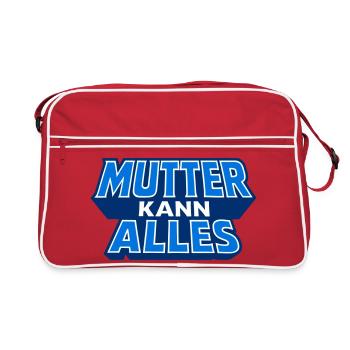 Mother can do everything Motif in blue - Retro Bag - red/white - Front