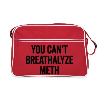 Sie können Meth nicht alkoholisieren. Lustig, schl - Retro Tasche - Rot/Weiß - Vorne