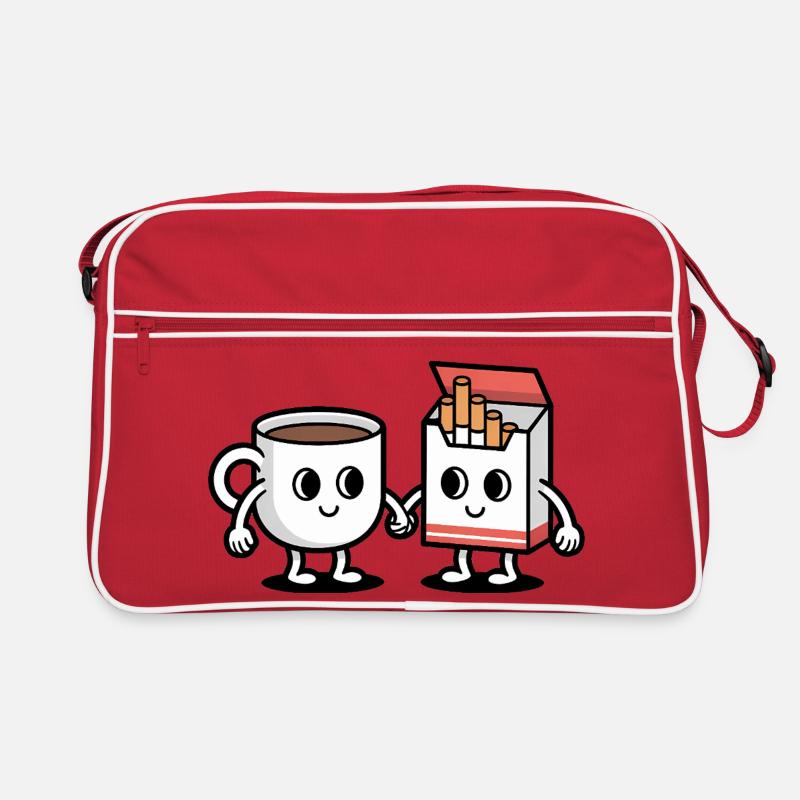 Kaffee und Zigaretten – Lustiges Balkan-Frühstück Retro Tasche