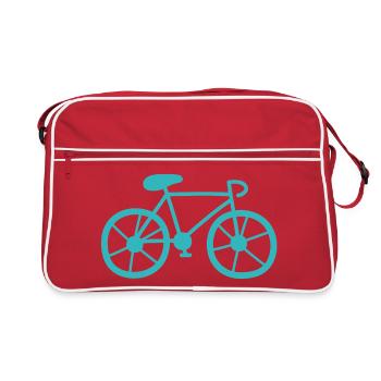 Fahrrad Rennrad mint Zeichnung radeln Outdoor Fan - Retro Tasche - Rot/Weiß - Vorne