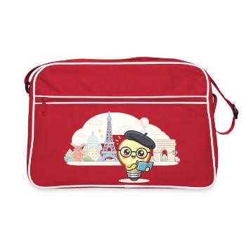 Érudit parisien de l’ampoule - Sac Retro - rouge/blanc - Devant