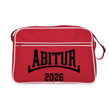 Abitur 2026 (Abiturient / Abi 26 / Konkav / B) - Sac Retro - rouge/blanc - Devant