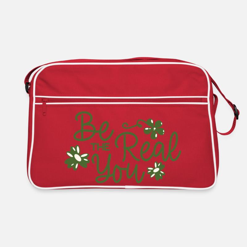 Be the Real You Floral Script - Retro Bag - red/white
