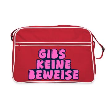 gibs keine beweise - Retro Tasche - Rot/Weiß - Vorne